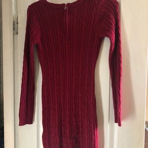 knit burgundy dress